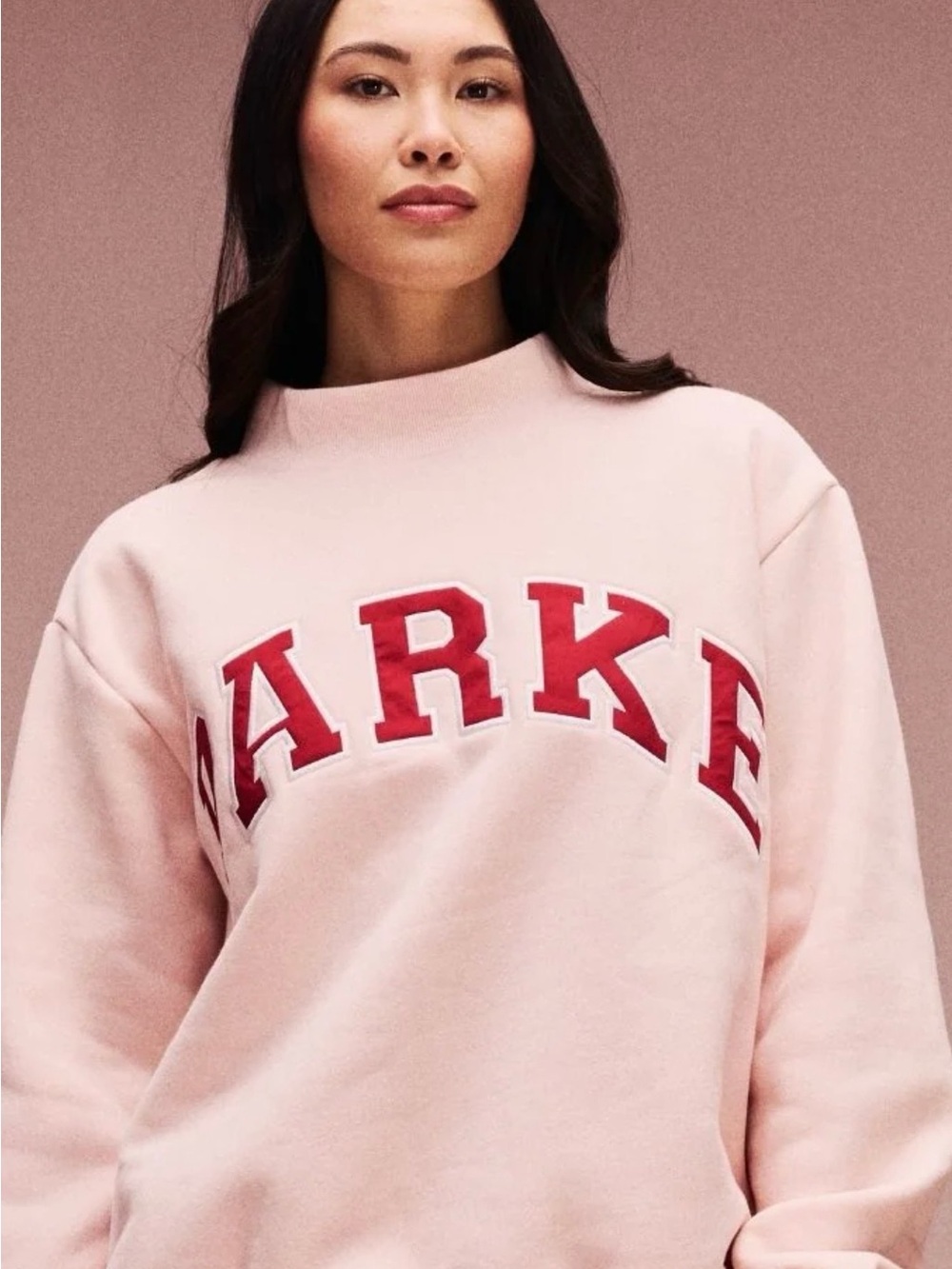 NWT PARKE Varsity Mockneck Valentine’s Day Peony & Crimson